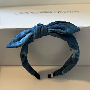 Bow Headband Denim Fabric Brand New